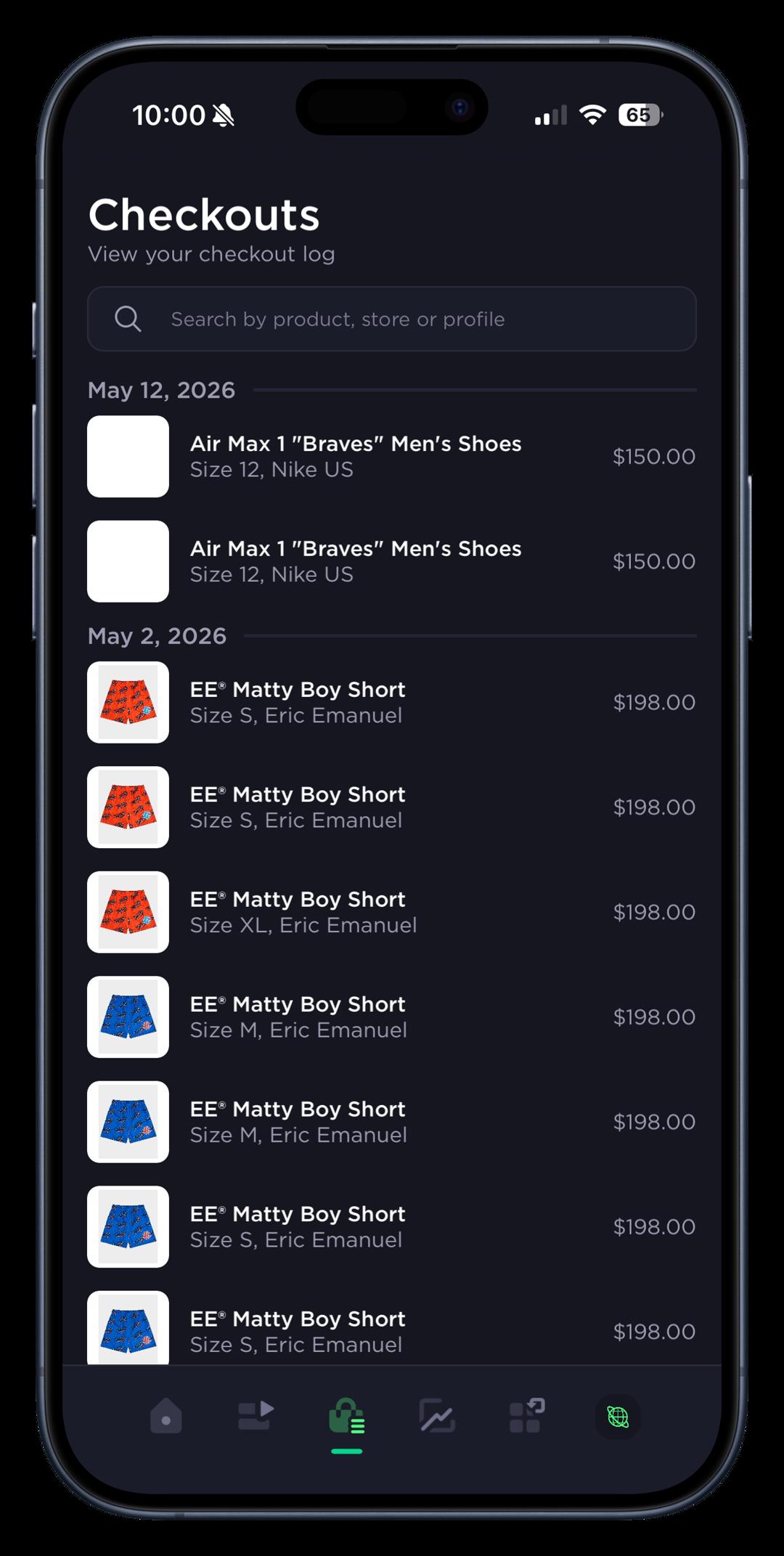 Cybersole for mobile app checkout info screen