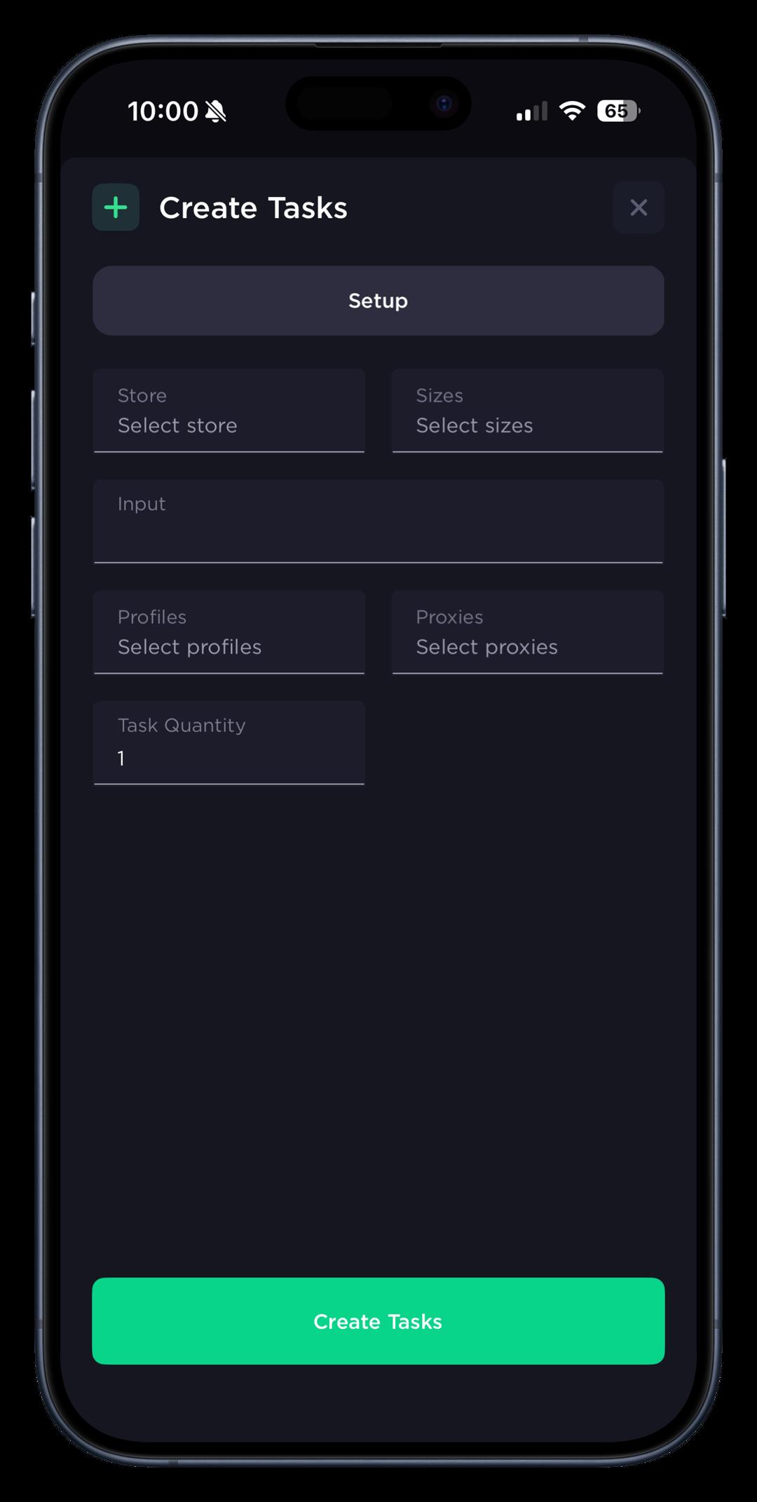 Task creator on mobile
