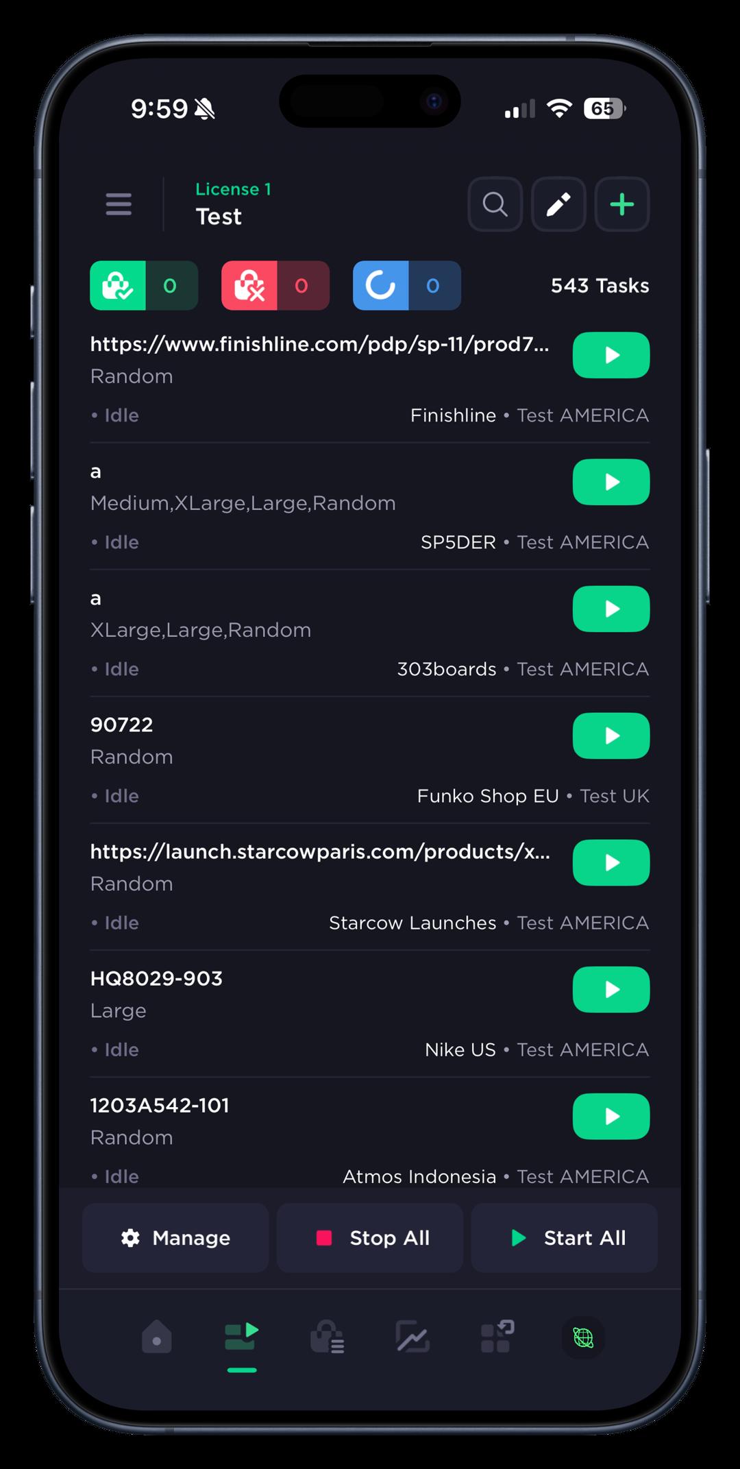 Task list on mobile